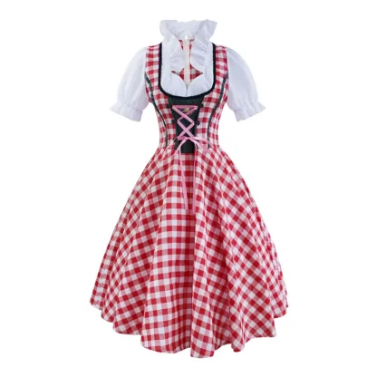 Modest Plaid Dirndl Dress