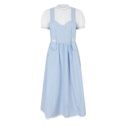 Blue Midi Plaid Dirndl Dress