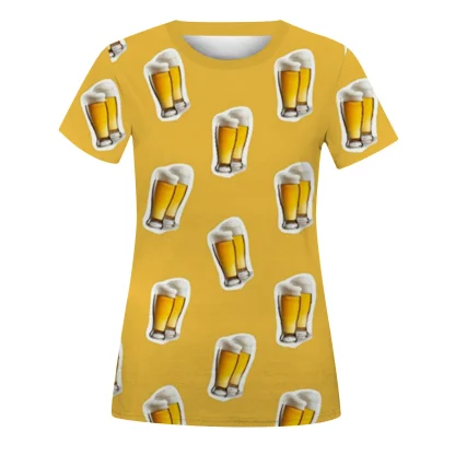 Short Sleeve Beer Print Dirndl Shirt - Image 5