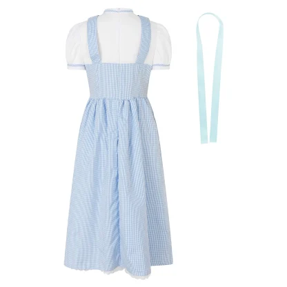 Blue Midi Plaid Dirndl Dress - Image 6