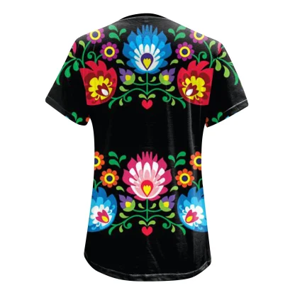 Short Sleeve Beer Print Dirndl Shirt - Image 4
