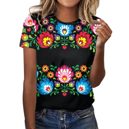 Short Sleeve Beer Print Dirndl Shirt - Image 2
