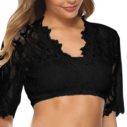 Half Sleeve Lace Dirndl Shirt - Image 2