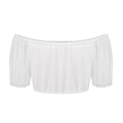 Off-shoulder Drawstring Dirndl Shirt - Image 2