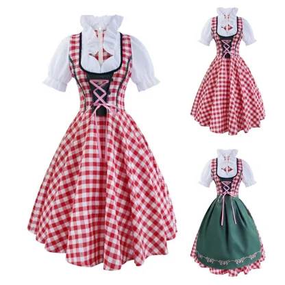 Modest Plaid Dirndl Dress - Image 2