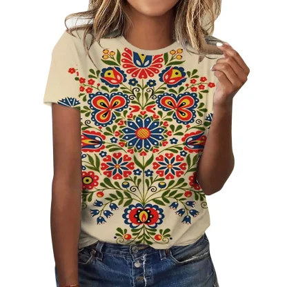 Short Sleeve Beer Print Dirndl Shirt - Image 3