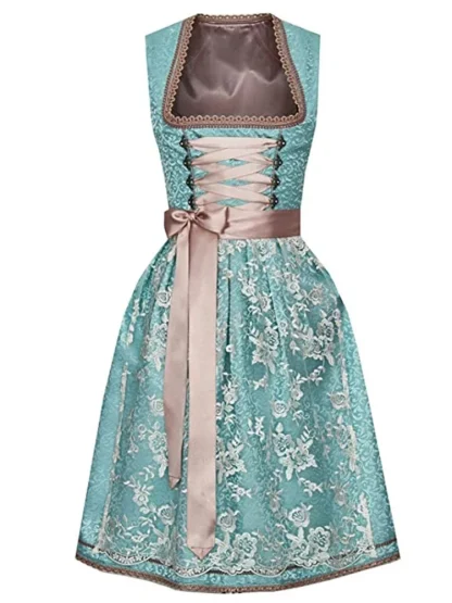 Floral Square Neck Dirndl Dress - Image 3