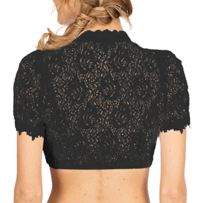 Keyhole Sheer Lace Dirndl Shirt - Image 2