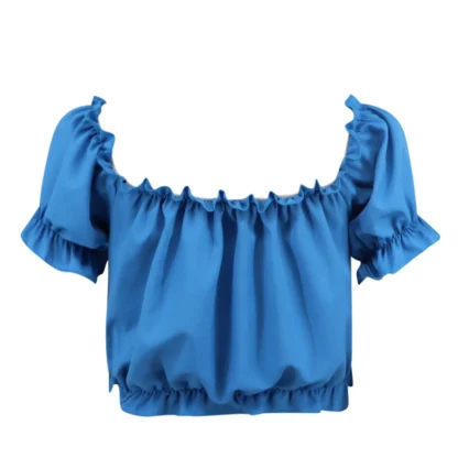 Ruffle Trim Plain Dirndl Shirt - Image 5