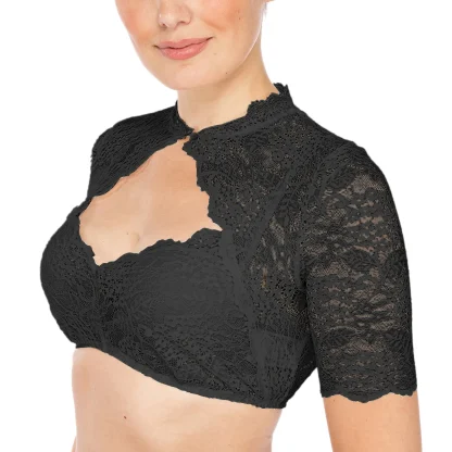 Sexy Sheer Lace Dirndl Shirt - Image 3