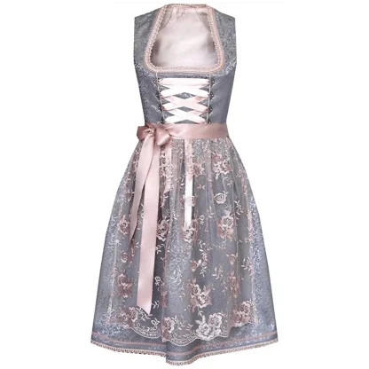 Floral Square Neck Dirndl Dress