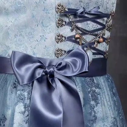 Luxury Blue Lace Dirndl Dress - Image 5