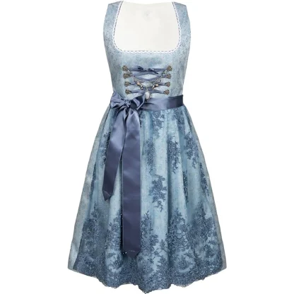 Luxury Blue Lace Dirndl Dress