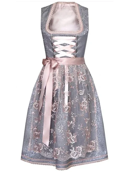 Floral Square Neck Dirndl Dress - Image 2