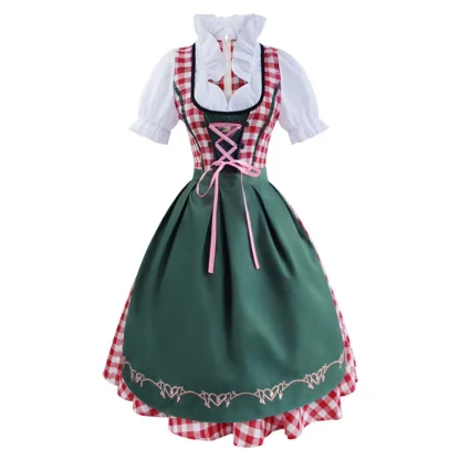 Modest Plaid Dirndl Dress - Image 3