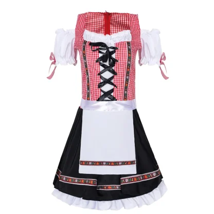 Ruffle Puff Sleeve Dirndl Dress - Image 4