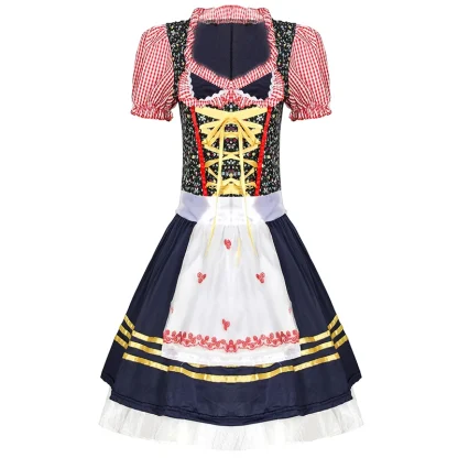Ruffle Puff Sleeve Dirndl Dress