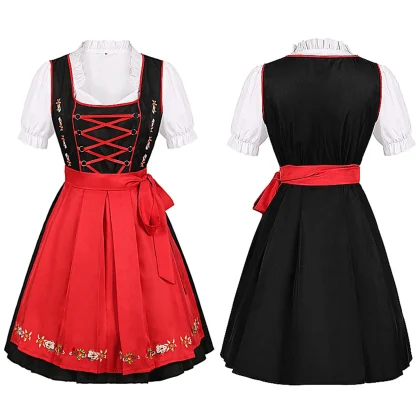 Simple Lace-up Front Dirndl Dress - Image 4