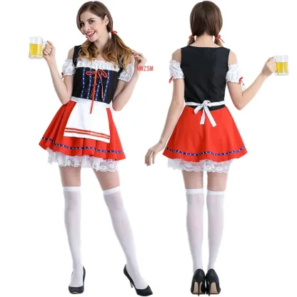 Chic Lace Hem Mini Dirndl Dress - Image 5