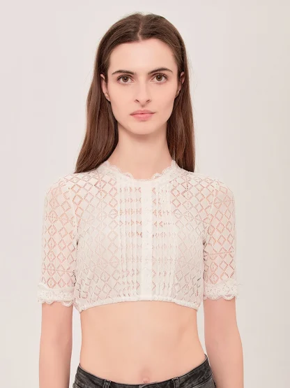 See-through Lace Dirndl Shirt