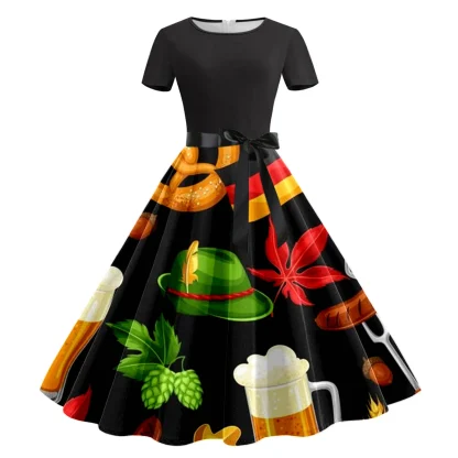 A-line Short Sleeve Dirndl Dresses - Image 3