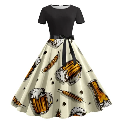 A-line Short Sleeve Dirndl Dresses