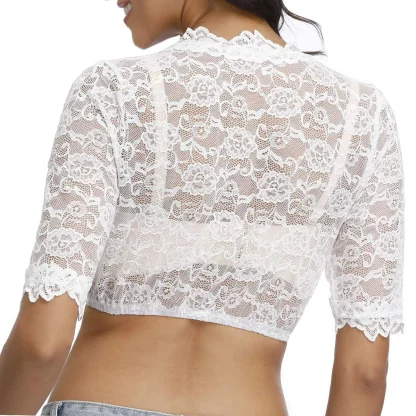 V-neck Cropped Dirndl Shirt - Image 4