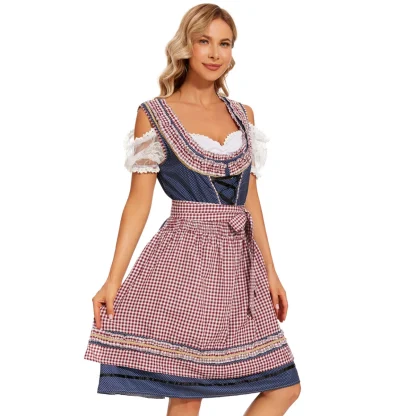 Plaid Apron A-line Dirndl Dress - Image 2