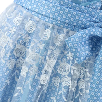 Solid Color Lace Dirndl Dress - Image 5