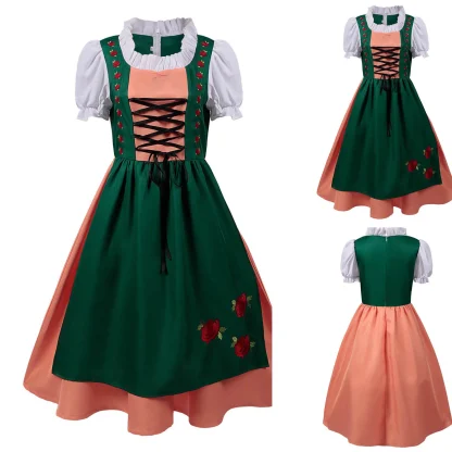 Ruffle Neckline A-line Dirndl Dress - Image 5