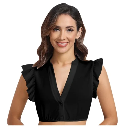 V-neck Ruffle Sleeve Dirndl Shirt - Image 2