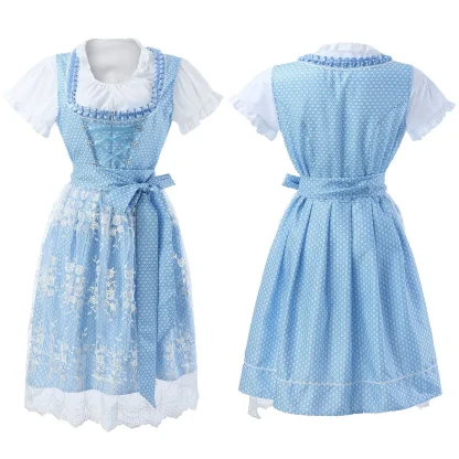 Solid Color Lace Dirndl Dress - Image 6
