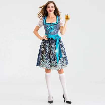 Fancy Floral Print Dirndl Dress - Image 4