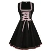 Sexy Lace-up Floral Dirndl Dress - Image 4