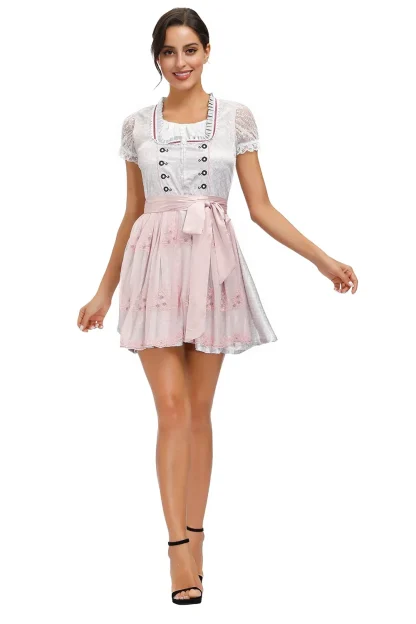 Waist Tie Mini Dirndl Dress - Image 4