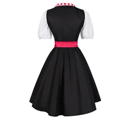 Plaid A-line Midi Dirndl Dress - Image 4