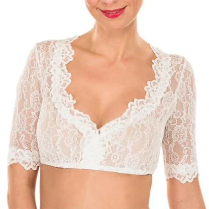 Cropped See-through Dirndl Shirt - Image 2