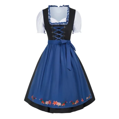 Floral Apron Midi Dirndl Dress - Image 4