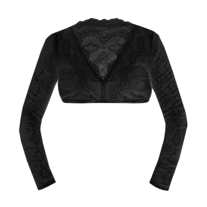 Cropped Long Sleeve Dirndl Shirt - Image 5