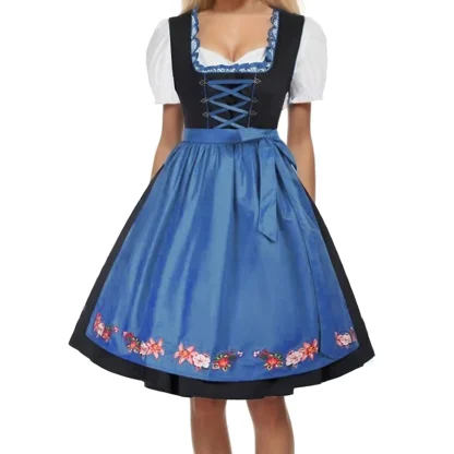 Floral Apron Midi Dirndl Dress