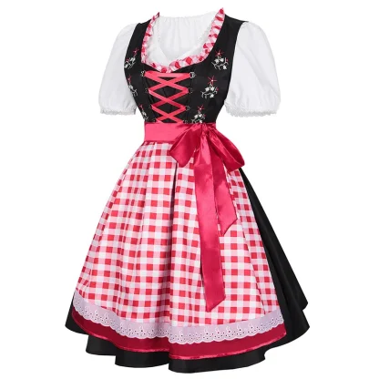Plaid A-line Midi Dirndl Dress - Image 2