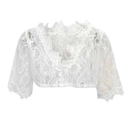 V-neck Half Sleeve Dirndl Shirt - Image 3