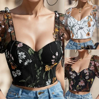 Embroidered Floral Dirndl Shirt - Image 6