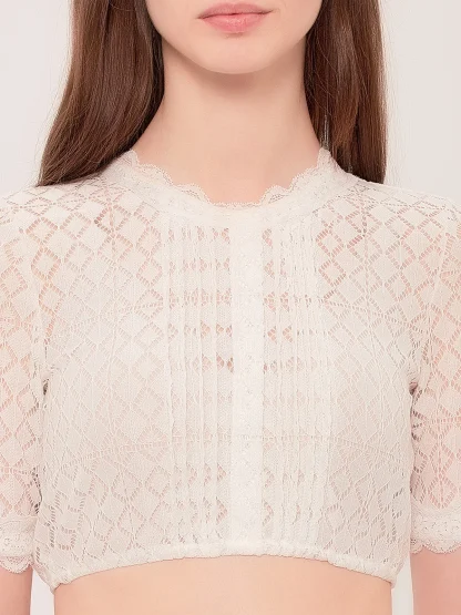 See-through Lace Dirndl Shirt - Image 3