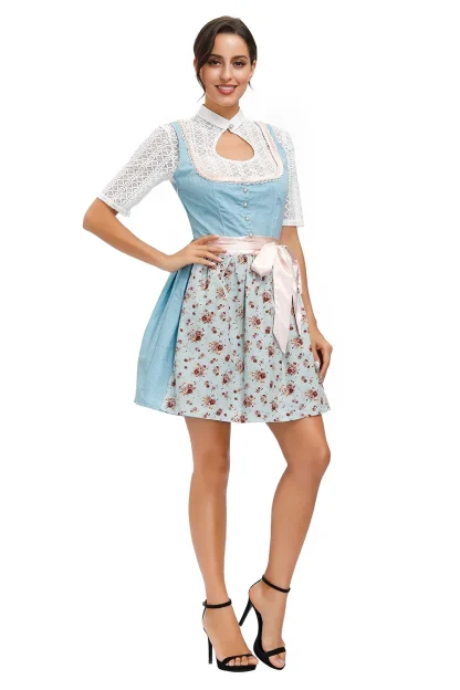 Chic Floral Mini Dirndl Dress - Image 4