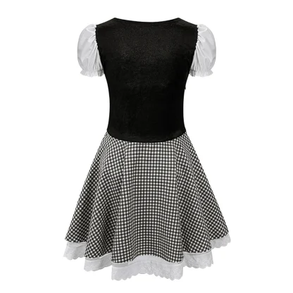 Plaid Puff Sleeve Dirndl Dress - Image 5