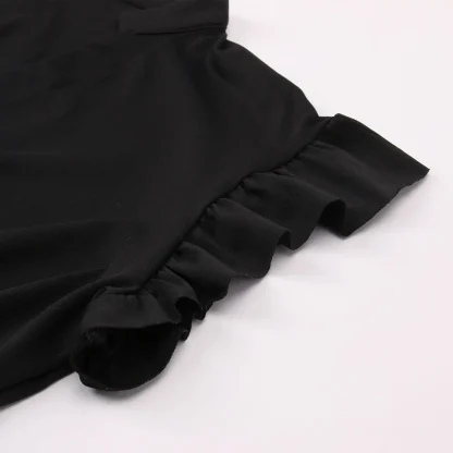 V-neck Ruffle Sleeve Dirndl Shirt - Image 4
