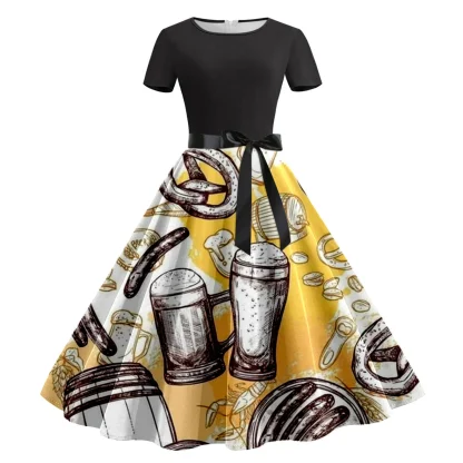 A-line Short Sleeve Dirndl Dresses - Image 4