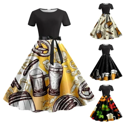 A-line Short Sleeve Dirndl Dresses - Image 5