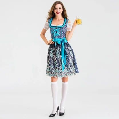 Fancy Floral Print Dirndl Dress - Image 3